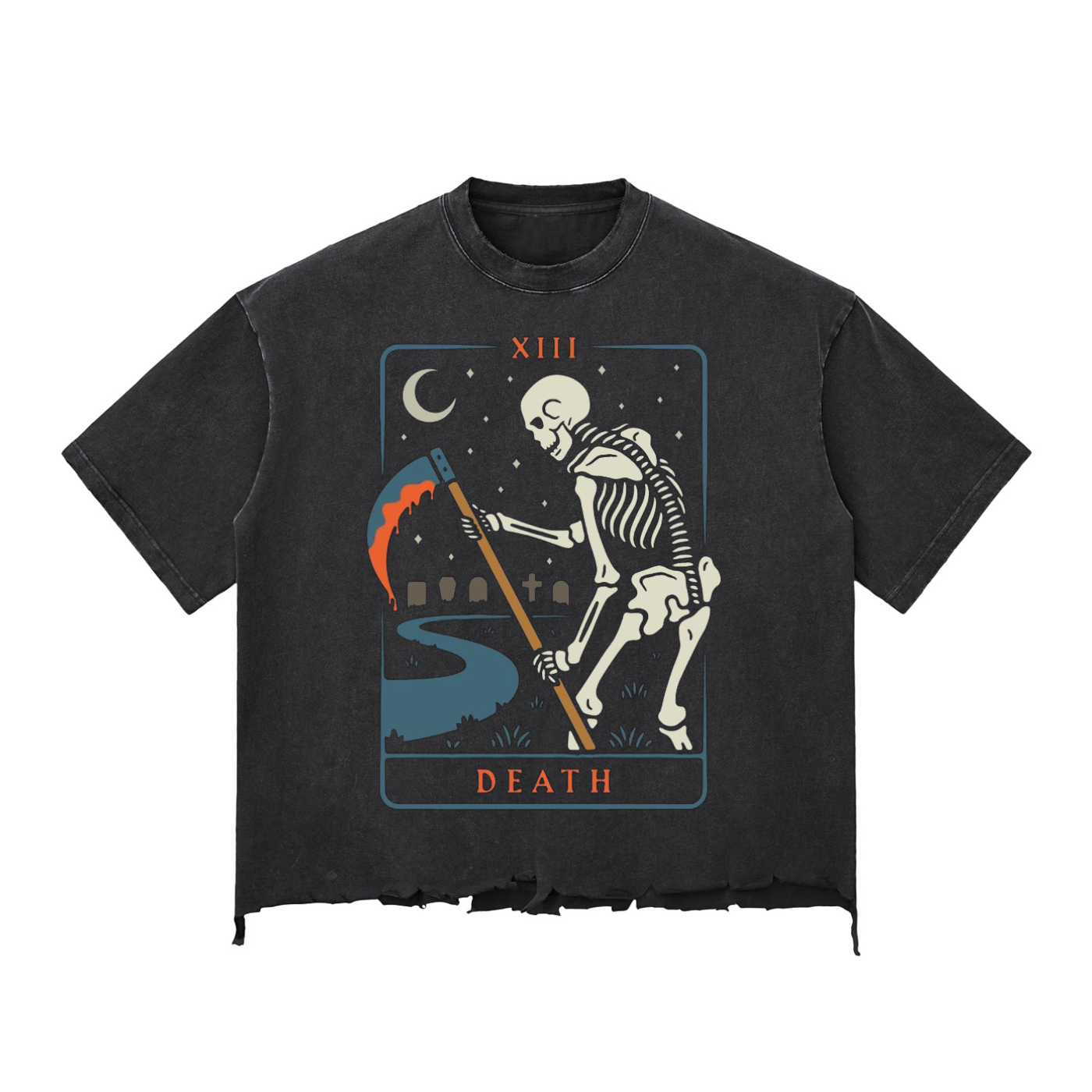 Snow Wash Raw-Hem Boxy T-shirt