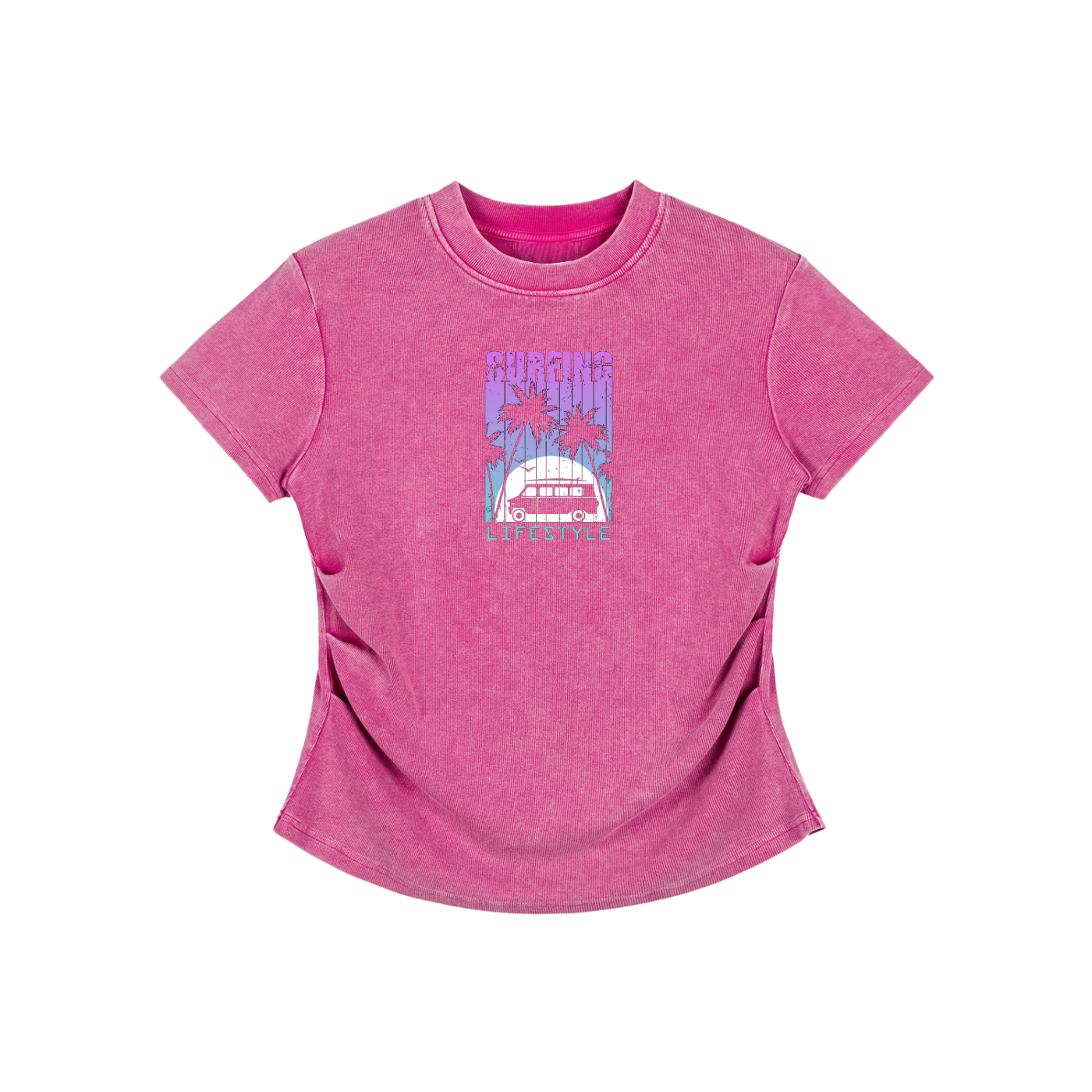 Vintage Washed Bodycon Cotton T-Shirt