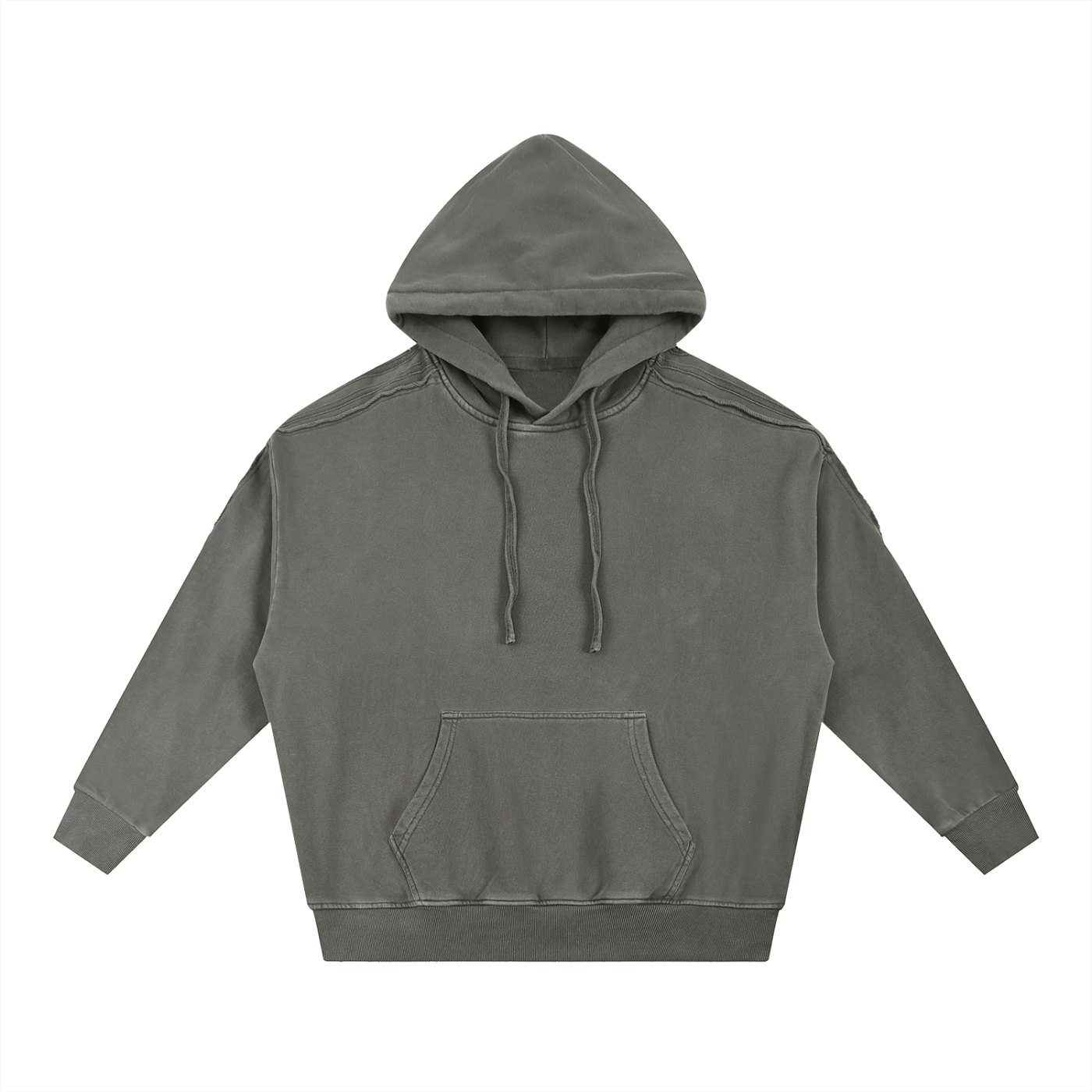 Snow Washed Tape Raw Edge Hoodie