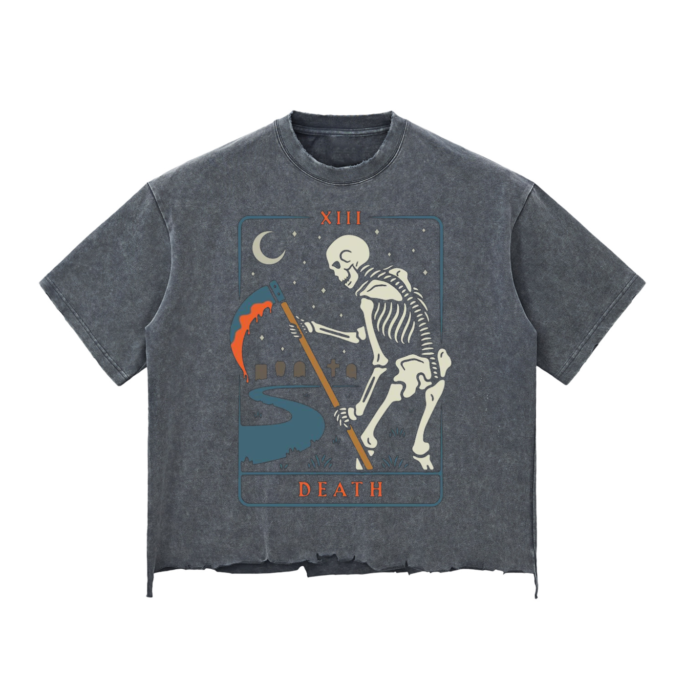 Snow Wash Raw-Hem Boxy T-shirt