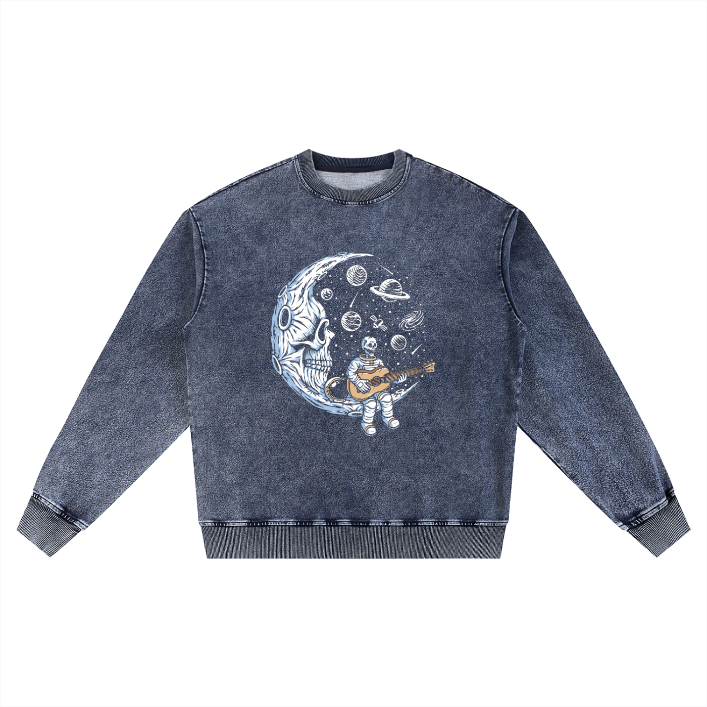 Snow Wash Oversized Crewneck Sweatshirt