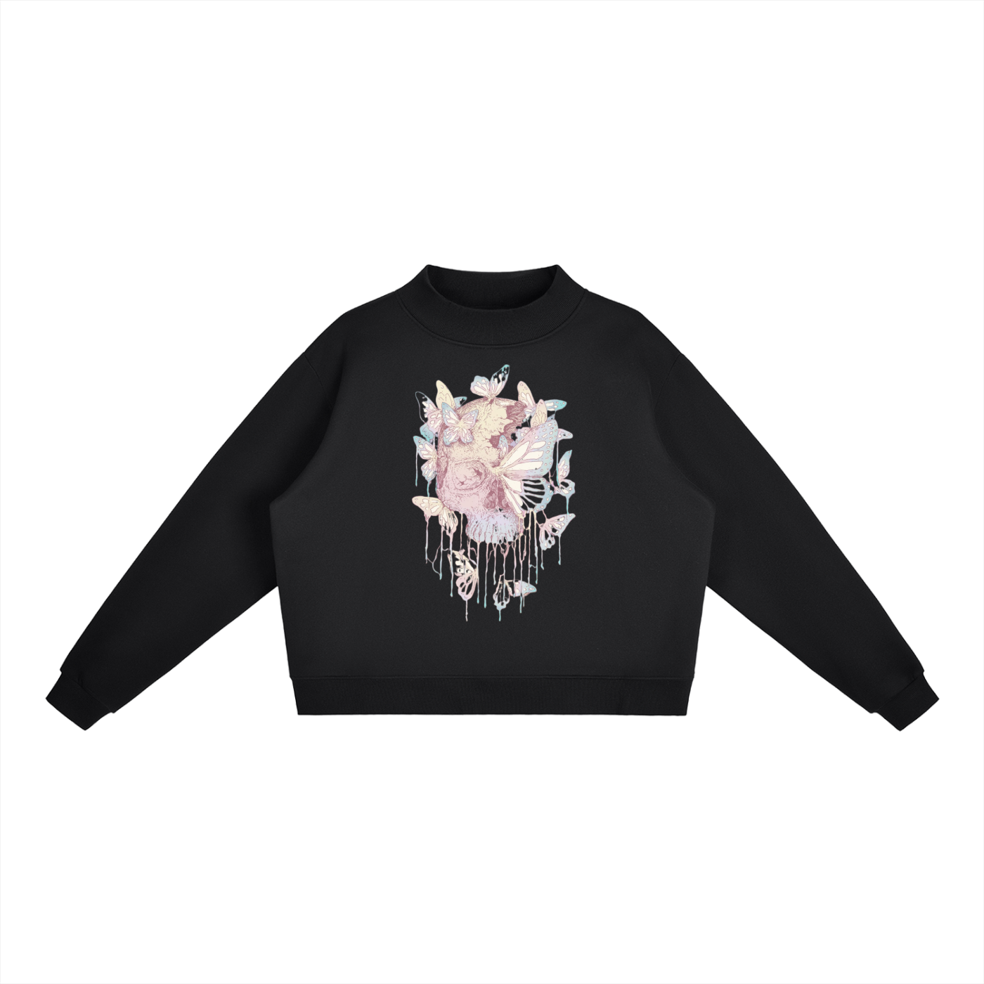 Essential Fleece Mock-Neck Crew Sweatshirt