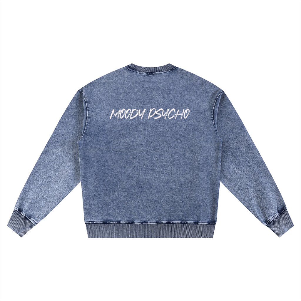 Snow Wash Oversized Crewneck Sweatshirt