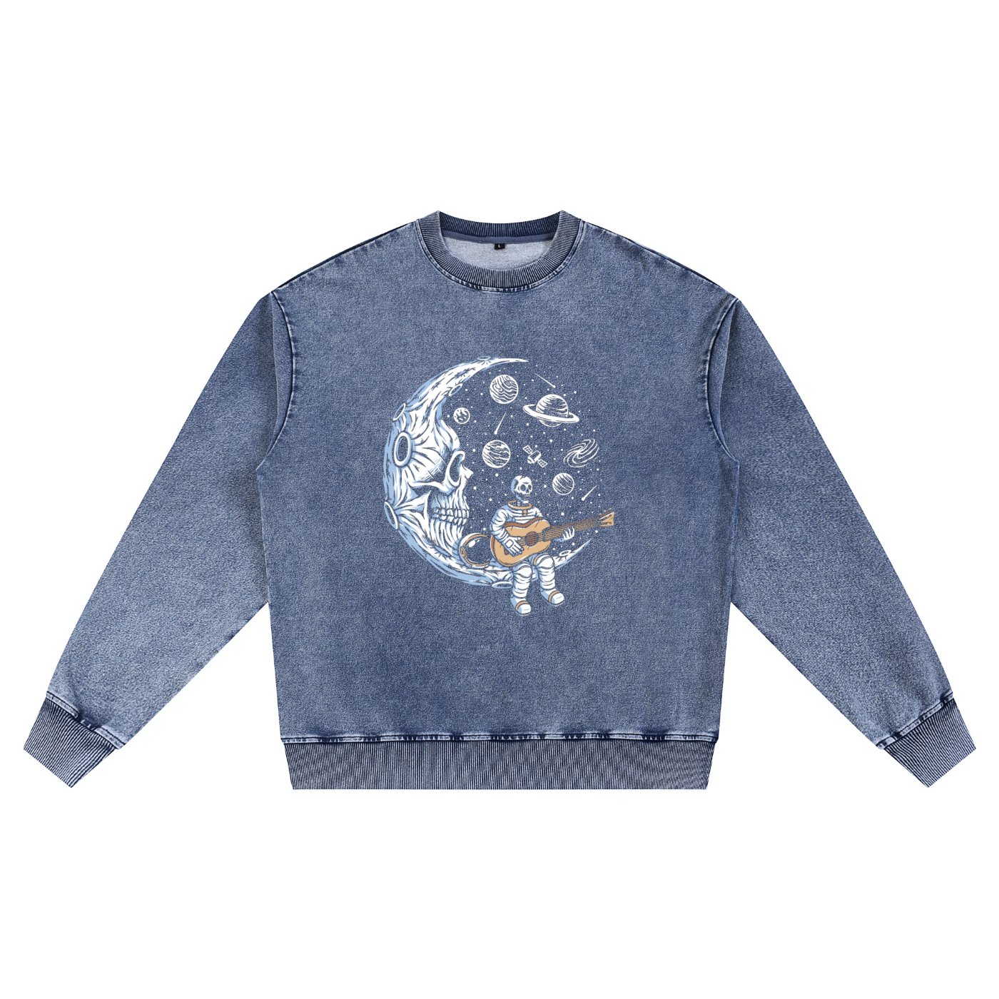 Snow Wash Oversized Crewneck Sweatshirt