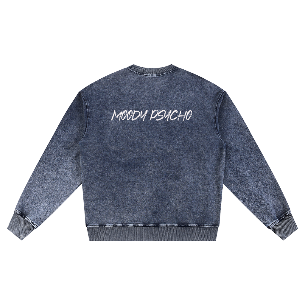 Snow Wash Oversized Crewneck Sweatshirt