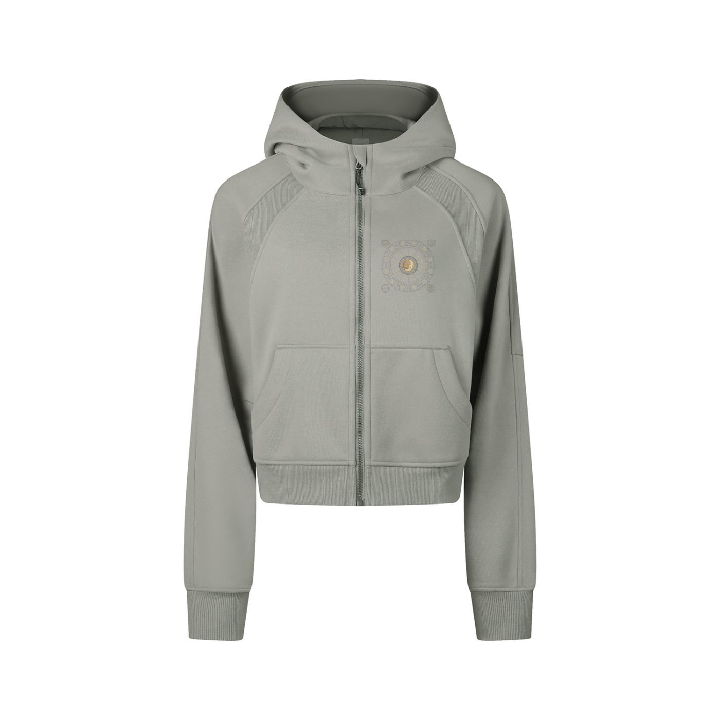 Cropped Zip-Through Hoodie