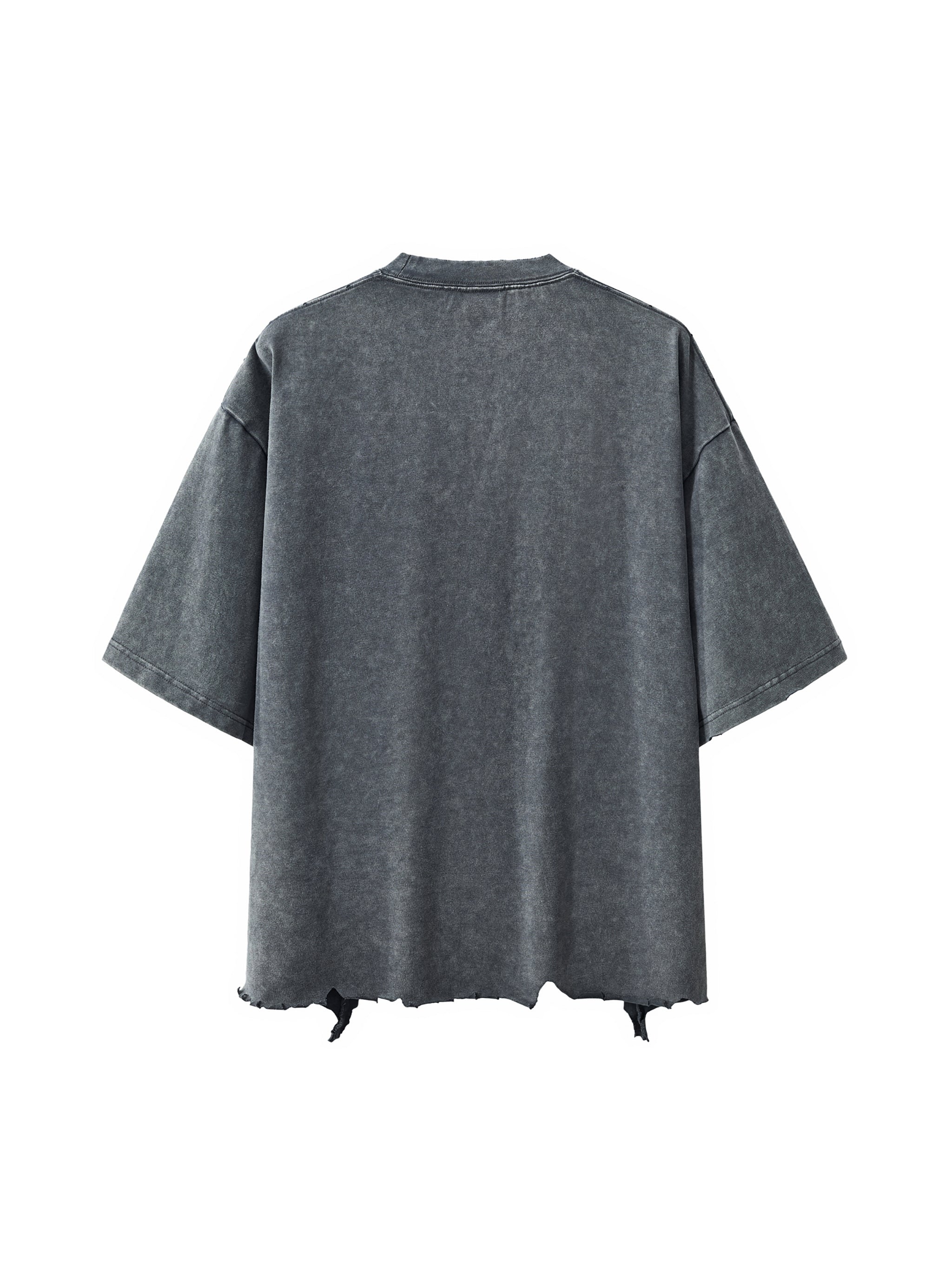 Snow Wash Raw-Hem Boxy T-shirt
